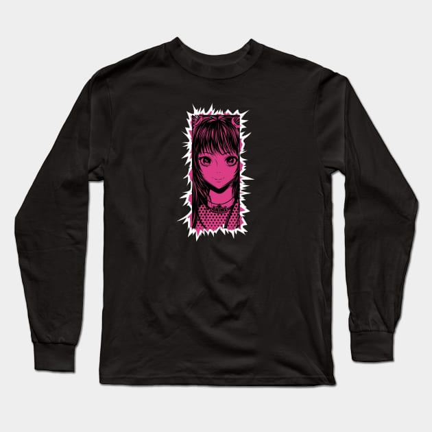 Artistic Beauty: Bring the 'Beautiful Anime Girl' to Your World Long Sleeve T-Shirt by Linna-Rose